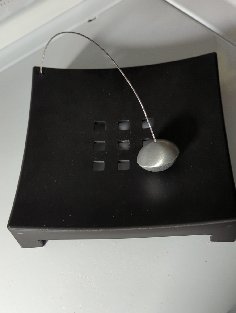 IKEA Vintage Napkin Holder with Silver Decorative Cable Weight